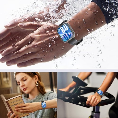 Microsonic Huawei Watch Fit 4 Kılıf 360 Full Round Soft Silicone Siyah
