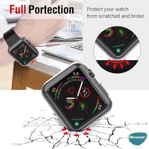 Microsonic Huawei Watch Fit 4 Kılıf 360 Full Round Soft Silicone Şeffaf
