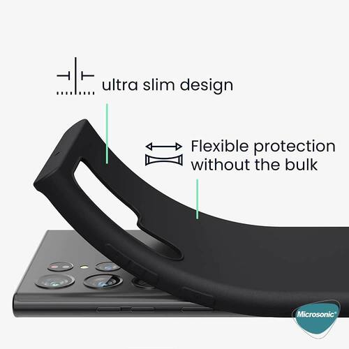 Microsonic Matte Silicone Samsung Galaxy S22 Ultra Kılıf Siyah