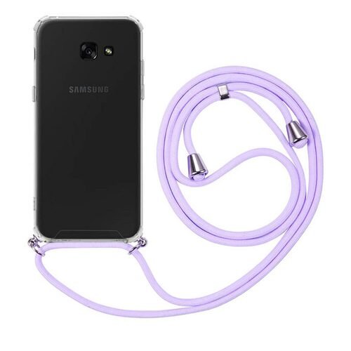 Microsonic Samsung Galaxy J7 Prime 2 Kılıf Neck Lanyard Lila