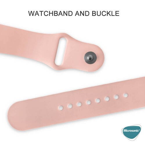 Microsonic Apple Watch Series 8 45mm Kordon 360 Coverage Silicone Rose Gold