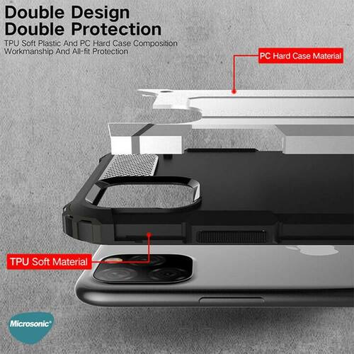 Microsonic Apple iPhone 13 Pro Max Kılıf Rugged Armor Siyah