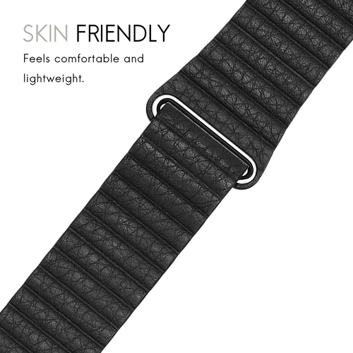 Microsonic Apple Watch Series 11 42mm Twist Leather Loop Kordon Siyah
