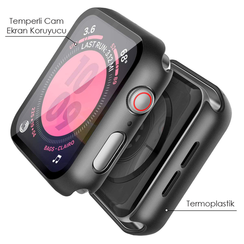 Microsonic Apple Watch Series 11 42mm Kılıf Matte Premium Slim WatchBand Siyah