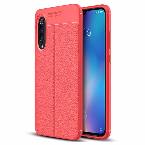 Microsonic Xiaomi Mi 9 Kılıf Deri Dokulu Silikon Kırmızı