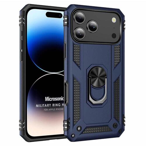 Microsonic Apple iPhone 17 Pro Kılıf Military Ring Holder Lacivert