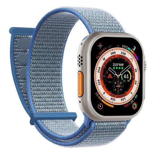 Microsonic Apple Watch SE 3 44mm Hasırlı Kordon Woven Mavi