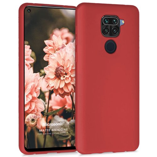 Microsonic Matte Silicone Xiaomi Redmi Note 9 Kılıf Kırmızı