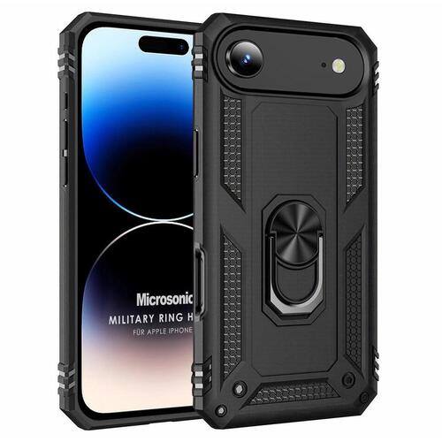 Microsonic Apple iPhone 17 Air Kılıf Military Ring Holder Siyah