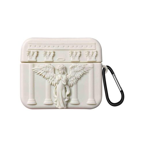 Microsonic Airpods Pro 3 Kılıf Cartoon Figürlü Silikon Praying Angel Bej