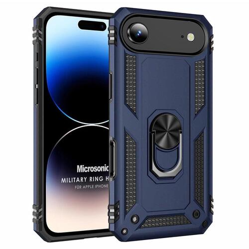 Microsonic Apple iPhone 17 Air Kılıf Military Ring Holder Lacivert