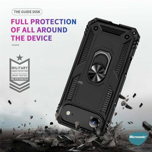 Microsonic Apple iPhone 17 Air Kılıf Military Ring Holder Lacivert