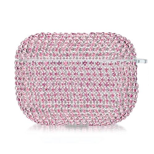 Microsonic Airpods Pro 3 Kılıf Diamond Swarovski Görünümlü Taşlı Pembe