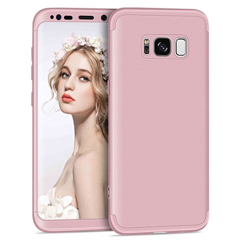 Microsonic Samsung Galaxy S8 Kılıf Double Dip 360 Protective Rose Gold