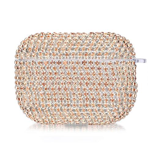 Microsonic Airpods Pro 3 Kılıf Diamond Swarovski Görünümlü Taşlı Rose Gold