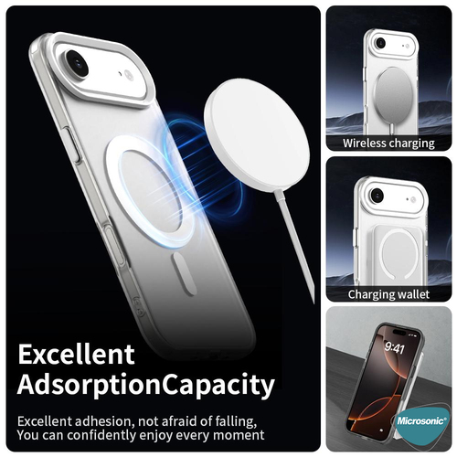 Microsonic Apple iPhone 17 Air Kılıf MagSafe Clear Soft Şeffaf