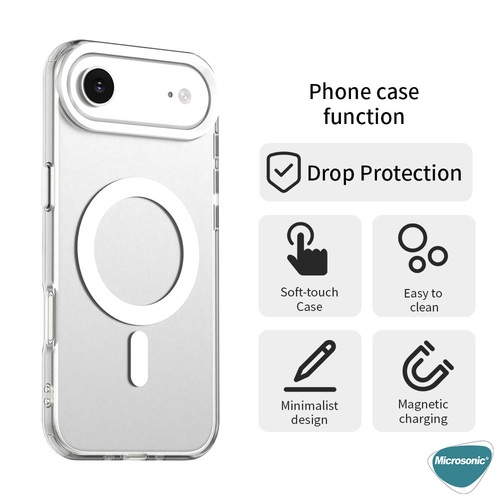 Microsonic Apple iPhone 17 Air Kılıf MagSafe Clear Soft Şeffaf