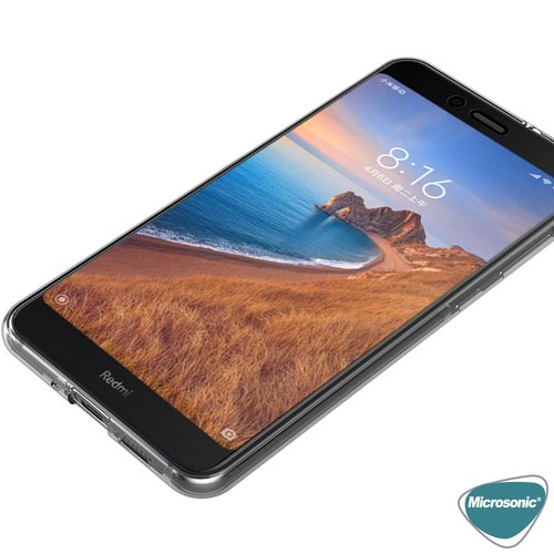 Microsonic Xiaomi Redmi 7A Kılıf 6 tarafı tam full koruma 360 Clear Soft Şeffaf