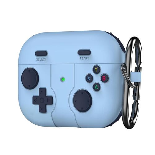 Microsonic AirPods Pro 3 Kılıf Cartoon Figürlü Silikon Retro Gameboy Mavi