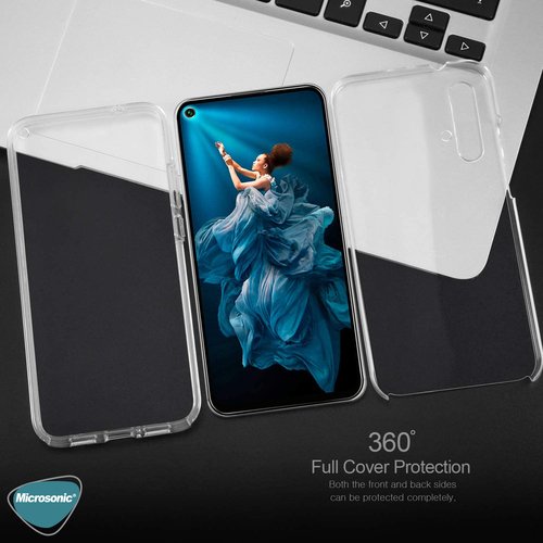 Microsonic Huawei Nova 5T Kılıf 6 tarafı tam full koruma 360 Clear Soft Şeffaf