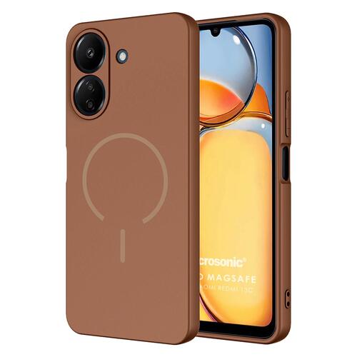 Microsonic Xiaomi Poco C65 Kılıf Zeno MagSafe Kahverengi