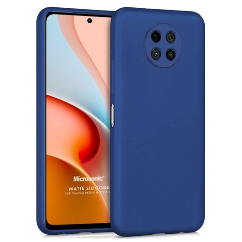 Microsonic Matte Silicone Xiaomi Redmi Note 9 5G Kılıf Lacivert