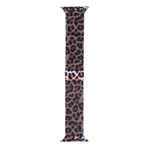 Microsonic Apple Watch Series 9 41mm Kordon Luxe Metal Leopard Lila