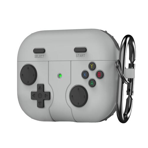 Microsonic AirPods Pro 3 Kılıf Cartoon Figürlü Silikon Retro Gameboy Gri