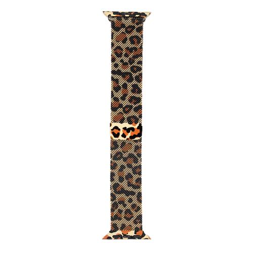 Microsonic Apple Watch Ultra Kordon Luxe Metal Leopard Gold