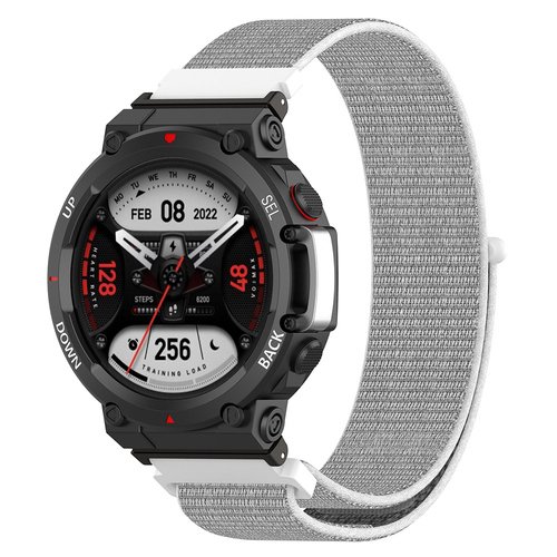 Microsonic Amazfit T-Rex 2 Hasırlı Kordon Woven Sport Loop Beyaz