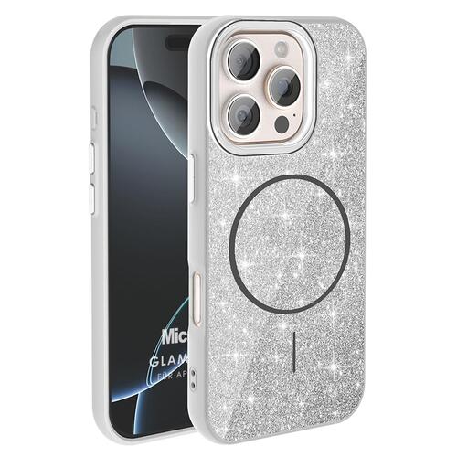 Microsonic Apple iPhone 16 Pro Kılıf GlamGrip Luxe Gümüş