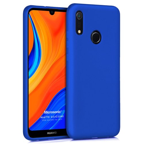 Microsonic Matte Silicone Huawei Y6s 2019 Kılıf Mavi