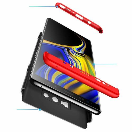 Microsonic Samsung Galaxy Note 9 Kılıf Double Dip 360 Protective Siyah Kırmızı