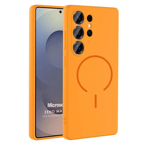 Microsonic Samsung Galaxy S25 Ultra Kılıf Zeno MagSafe Turuncu