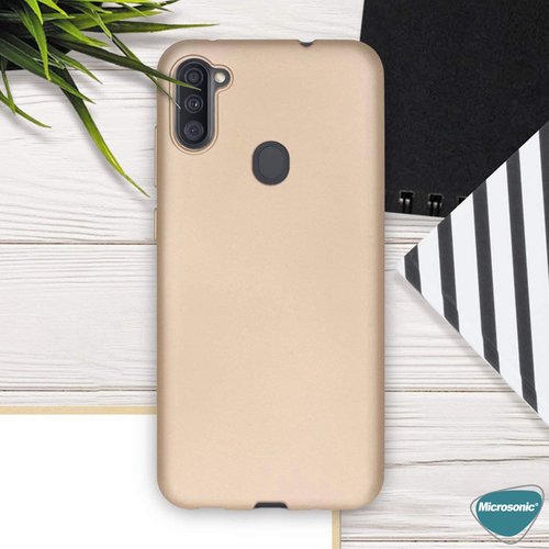 Microsonic Matte Silicone Samsung Galaxy M11 Kılıf Mor