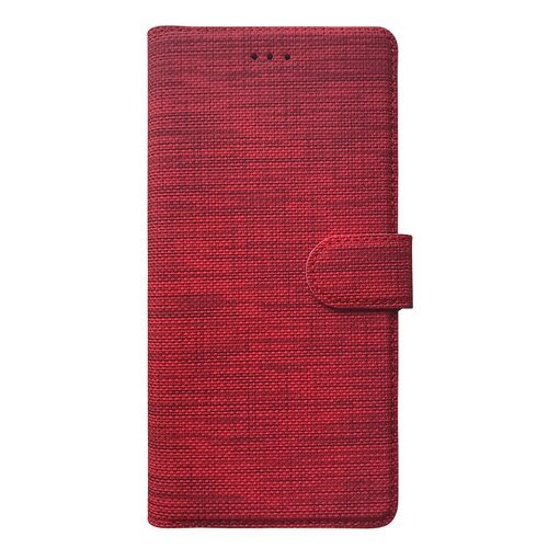 Microsonic Oppo A52 Kılıf Fabric Book Wallet Kırmızı