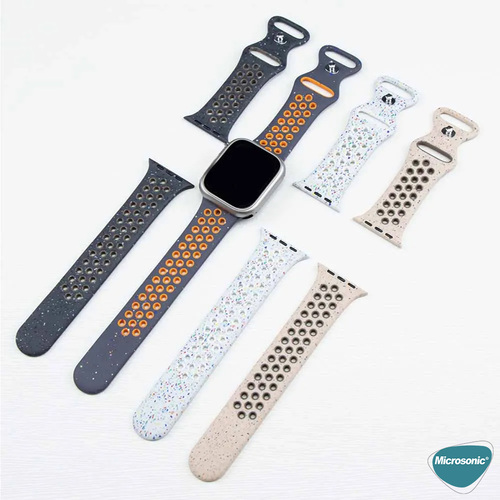 Microsonic Apple Watch Ultra 3 Kordon Flame Circle Bej