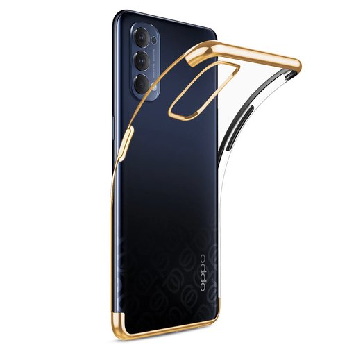 Microsonic Oppo Reno 4 Kılıf Skyfall Transparent Clear Gold