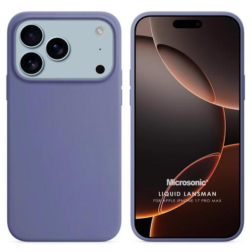Microsonic Apple iPhone 17 Pro Max Kılıf Liquid Lansman Silikon Lavanta Grisi