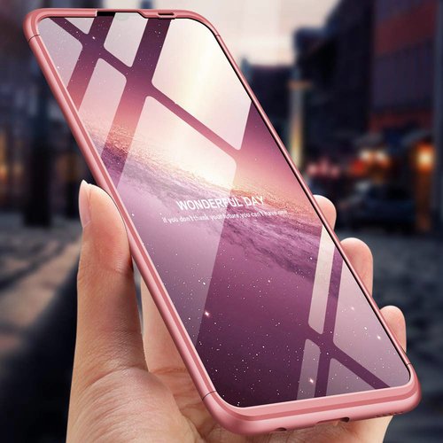 Microsonic Huawei Y7 Prime 2019 Kılıf Double Dip 360 Protective Rose Gold