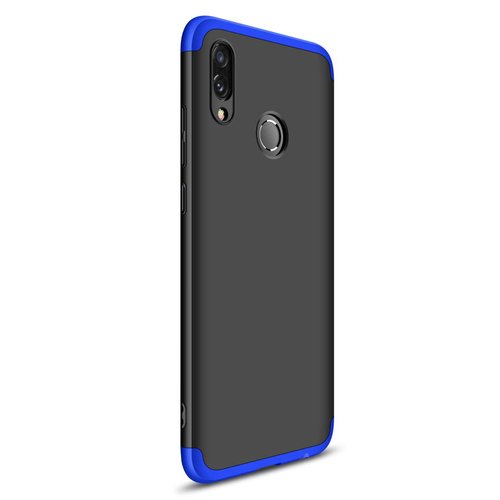 Microsonic Huawei Honor 10 Lite Kılıf Double Dip 360 Protective Siyah Mavi