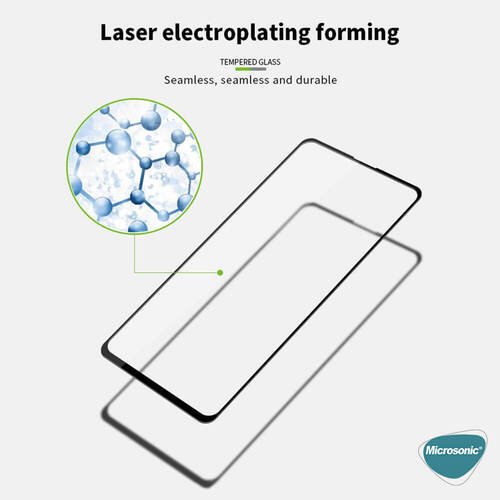 Microsonic Oppo Reno 5 Lite Tam Kaplayan Temperli Cam Ekran Koruyucu Siyah