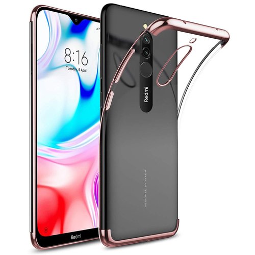 Microsonic Xiaomi Redmi 8 Kılıf Skyfall Transparent Clear Rose Gold