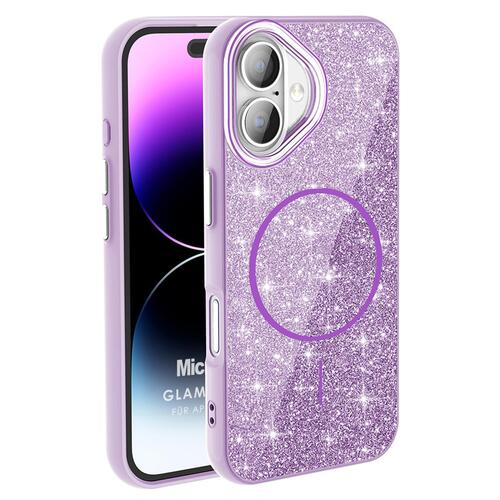 Microsonic Apple iPhone 16 Kılıf GlamGrip Luxe Lila