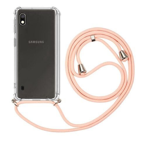 Microsonic Samsung Galaxy A10 Kılıf Neck Lanyard Rose Gold