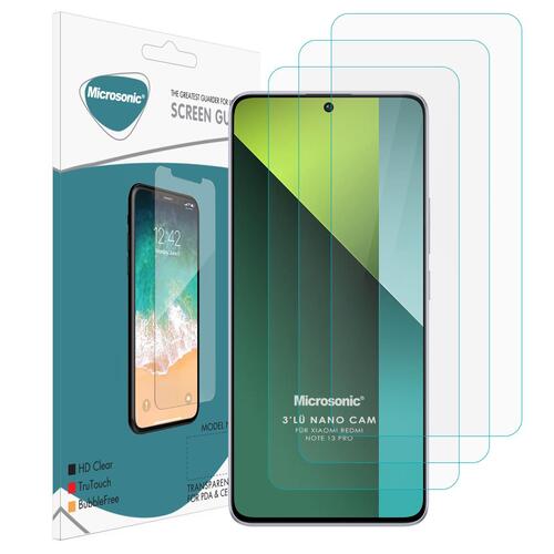 Microsonic Xiaomi Poco X6 5G Screen Protector Nano Glass Cam Ekran Koruyucu (3`lü Paket)