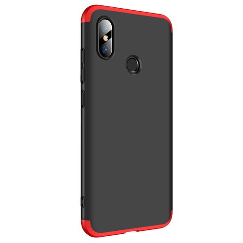 Microsonic Xiaomi Redmi Note 6 Pro Kılıf Double Dip 360 Protective Siyah Kırmızı