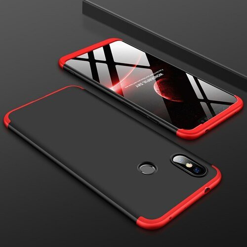 Microsonic Xiaomi Redmi Note 6 Pro Kılıf Double Dip 360 Protective Siyah Kırmızı