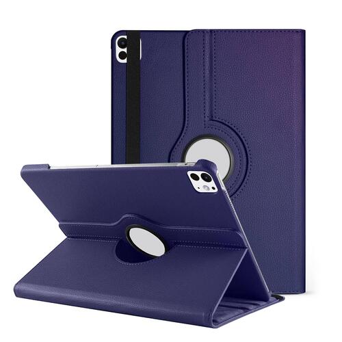 Microsonic Apple iPad Pro 13 2025 Kılıf (A3360-A3361) 360 Rotating Stand Deri Lacivert