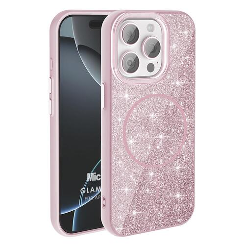 Microsonic Apple iPhone 15 Pro Max Kılıf GlamGrip Luxe Pembe